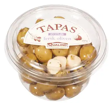 Oliven Fersk Hvitløk Tapas Qualino 150 g