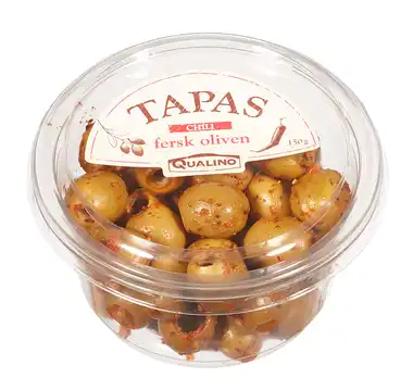 Oliven Fersk M/Chili Tapas Qualino 150 g