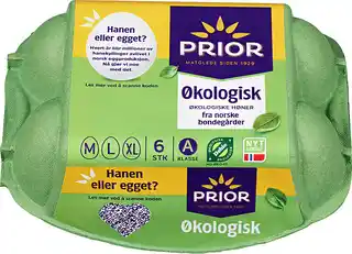 Egg Økologisk M/L/Xl Prior 6 stk