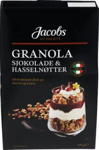 Granola Sjokolade&Nøtter Jacobs 375 g