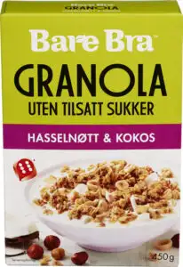 Granola Hasselnøtt&Kokos Bare Bra 450 g