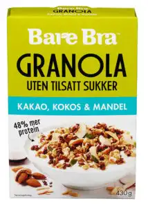 Granola Kakao,Kokos&Mandel Bare Bra 430 g