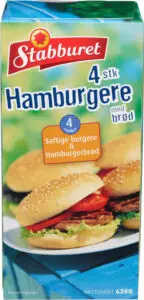Hamburgere M/Brød Stabburet 4 stk