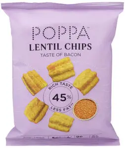 Poppa Linsechips Baconsmak 65 g