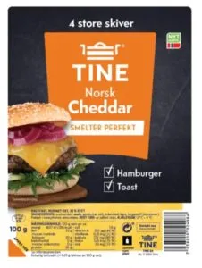 Cheddar Norsk 4 Skiver Tine 100 g