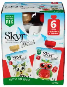 Skyr Mini Jordbær&Vanilje Q 6 x 90 g
