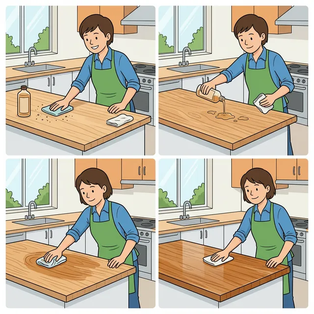 Guide til å olje eller vokse benkeplater i tre